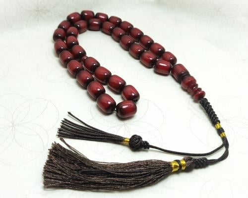 سبحة فاتوران تركي لون "كرزي داكن" (دم الغزال)