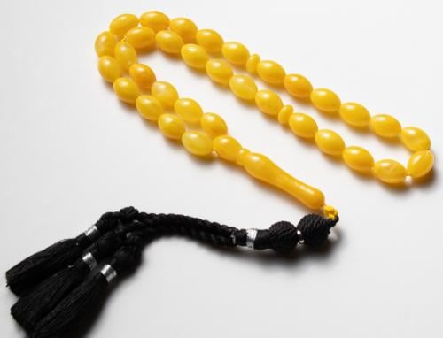 سبحة تراب الكهرمان الاصفر