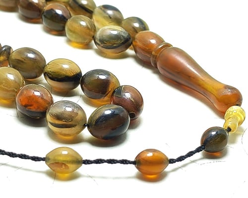 سبحة قرن أوروبي طبيعي "مكس" بألوان نادرة