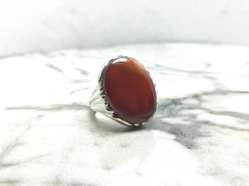 خاتم عقيق يماني احمر