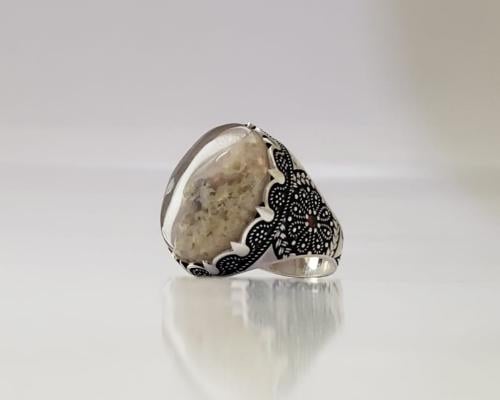 خاتم عقيق يماني طحلبي