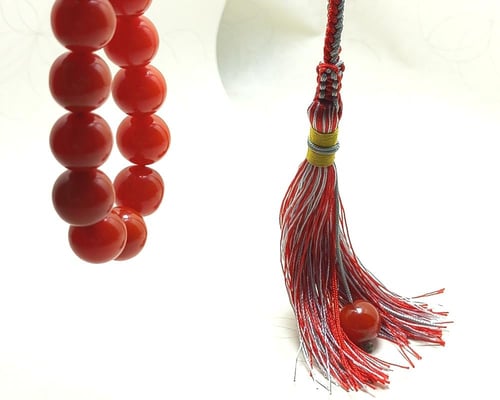 سبحة فاتوران تركي لون أحمر رماني