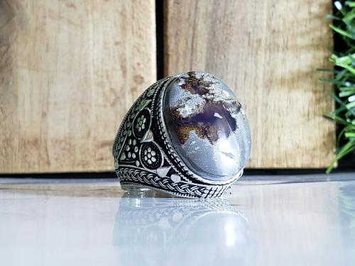 خاتم عقيق يماني مشجر