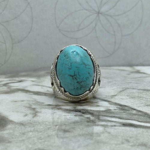 خاتم فيروز نيشابوري طبيعي مقبب راهي