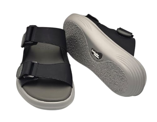 نعال إيطالي تقنية سويسري طبي - أسود أرضية رمادي