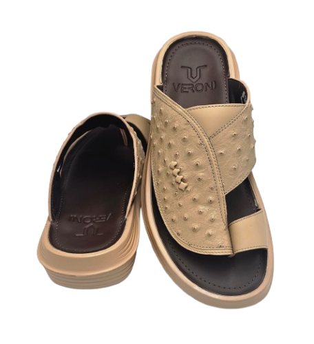 نعال إيطالي تقنية سويسري طبي - بيج طبعة النعام