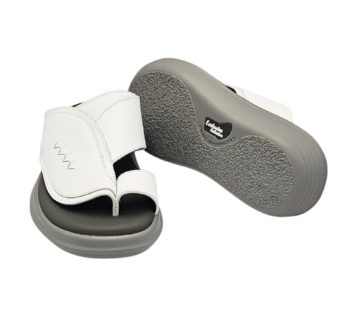 نعال سويسري طبي - أبيض أرضية رصاصي