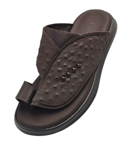 نعال إيطالي تقنية سويسري طبي - بني غامق طبعة النعا...