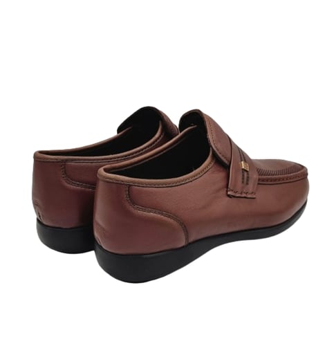 حذاء طبي إيطالي بنقوش - اللون بني فاتح