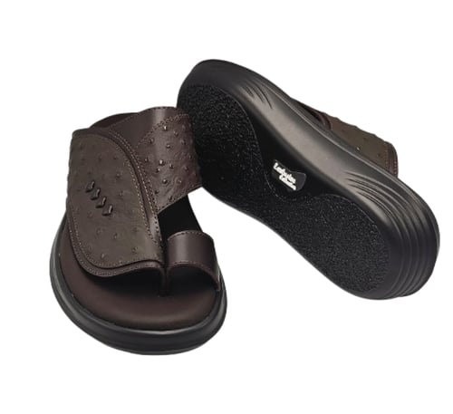 نعال إيطالي تقنية سويسري طبي - بني غامق طبعة النعا...