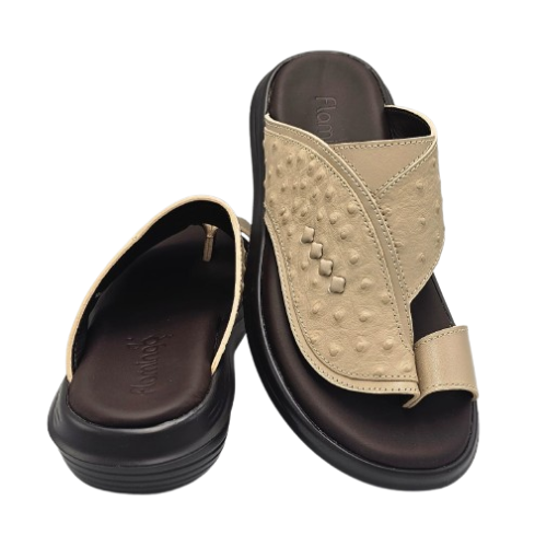 نعال إيطالي تقنية سويسري طبي - بيج طبعة النعام