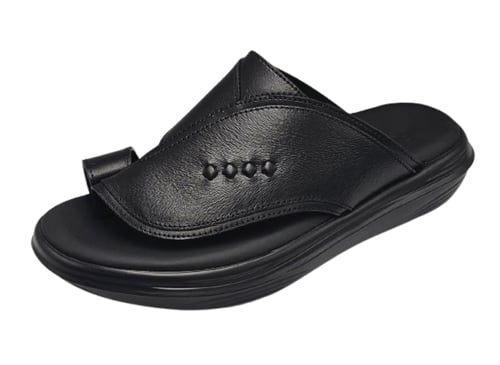 نعال إيطالي تقنية سويسري طبي - أسود طبعة الحصان