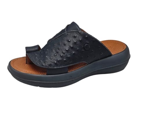 نعال إيطالي تقنية سويسري طبي - طبعة النعام - كحلي