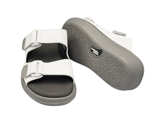 نعال ايطالي تقنية سويسري طبي - أبيض أرضية رصاصي