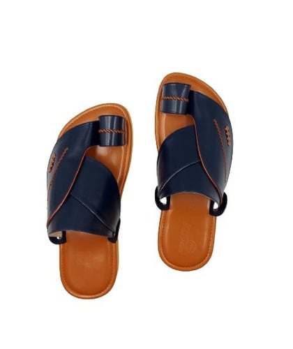 نعال شرقي مطرز جلد - اللون كحلي