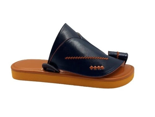 نعال شرقي مطرز جلد - اللون كحلي