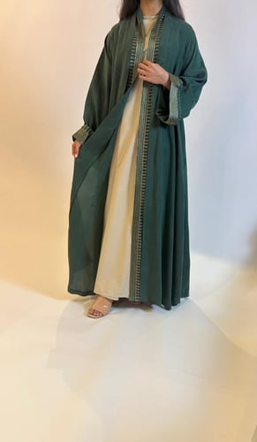 عباية شاموا حرير باللون الاخضر #209