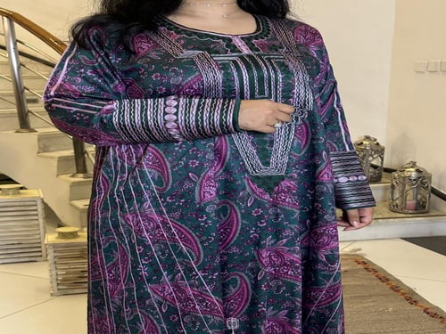 جلابيه من القطن الحرير الناعم المشجر ‏