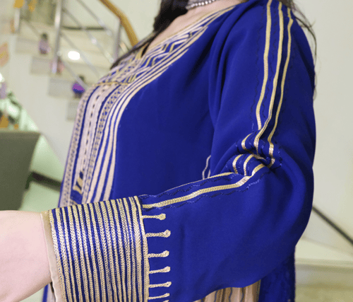 جلابية كريب شانتون (نيلي) #144