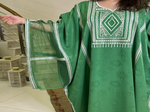 ثوب النشل النجدي لليوم الوطني من الحرير الحاكار مط...