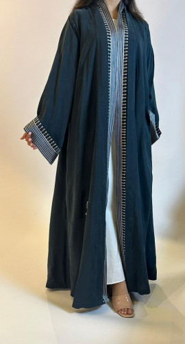 عباية من الشاموا الحرير باللون البترولي #207