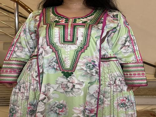 جلابيه من الحرير المشجر