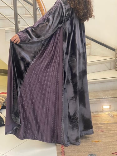 عباءة مخمل مع ثوب داخلي و طرحة#12