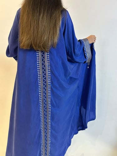 عباية من الشاموا الحرير باللون النيلي#206