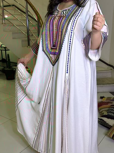 جلابية لينن كلوش (أبيض) #154