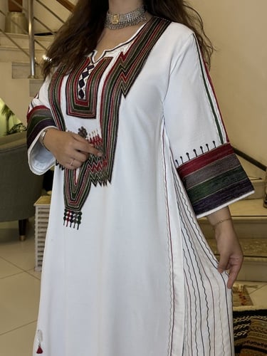 جلابيه من اللينين السكري مع الحرير