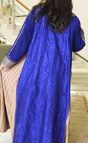 جلابية كريب شانتون (نيلي) #144