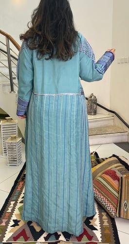 جلابية بتطريز أمامي (سماوي وأزرق) #89