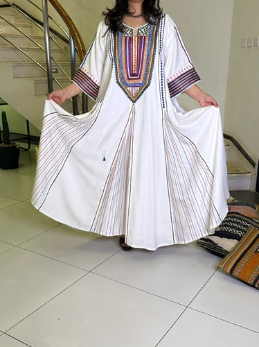 جلابية لينن كلوش (أبيض) #154