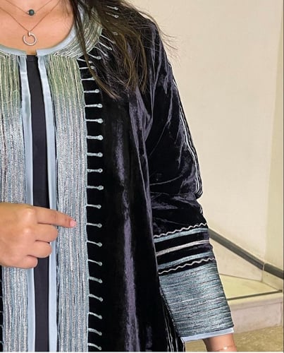 عباءة مخمل مع طرحة #05