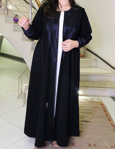 عباية اسود تطريز اسود و كحلي) #139