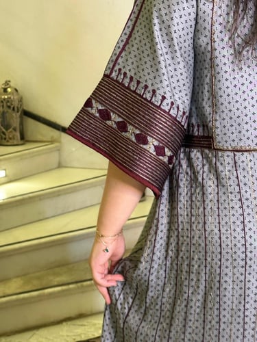 جلابية من القطن الحرير المشجر #192