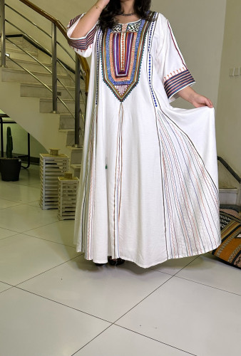 جلابية لينن كلوش (أبيض) #154