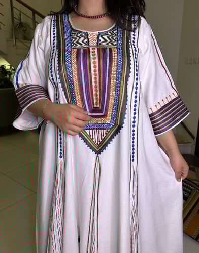 جلابية لينن كلوش (أبيض) #154