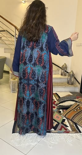 جلابيه من الشاموا حرير الصيفي بخلفيه من الحرير الش...