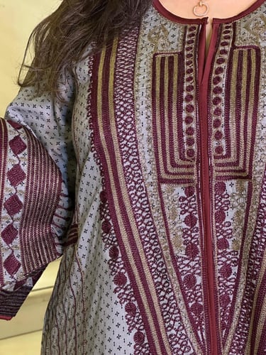 جلابية من القطن الحرير المشجر #192