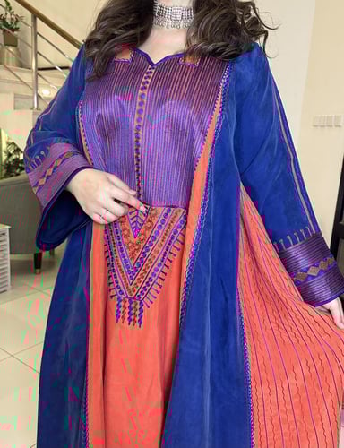 جلابيه من الشاموا حرير بلونين