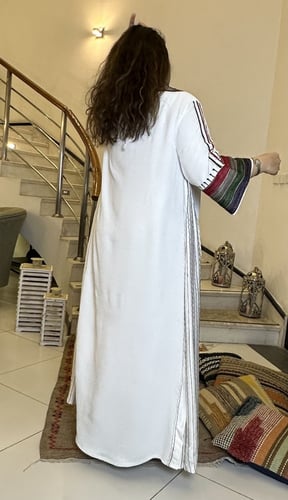 جلابيه من اللينين السكري مع الحرير