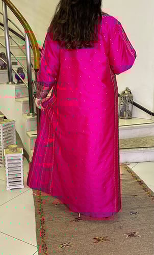 جلابية تفتا مطرز (فوشي) #113