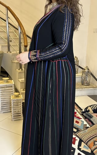 جلابيه تقليديه من الكريب الاسود