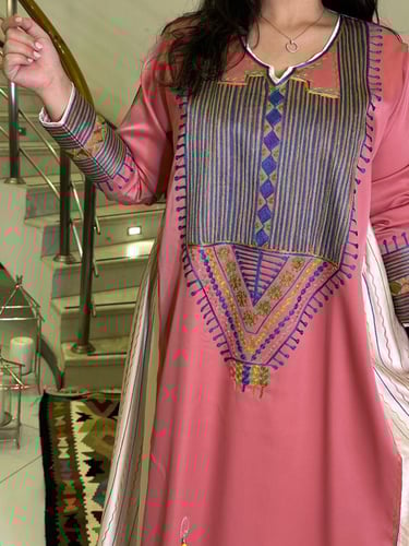 جلابية من الكريب والحرير والقطن #182