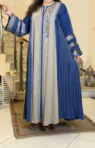 جلابيه من الحرير المغسول باللونين