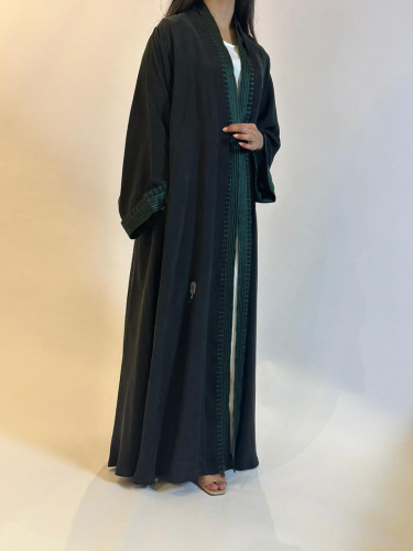عباية شاموا حرير باللون الاسود #208