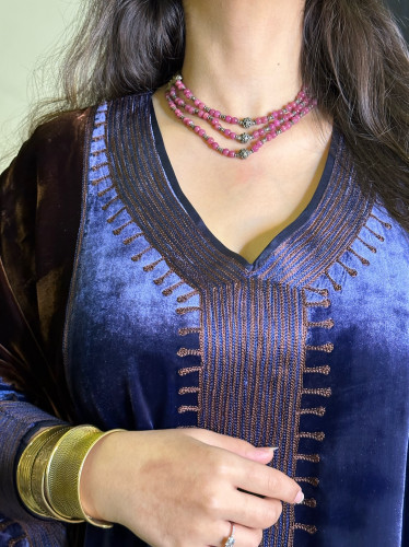 سلسال تقليدي احجار وردي #12