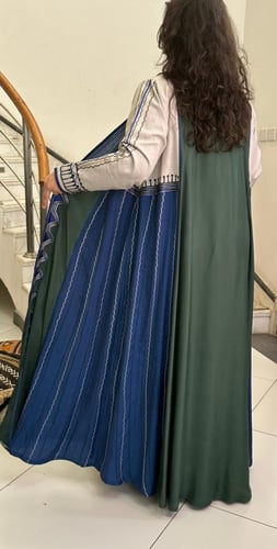 عباية وثوب عباية من الحرير المقلم واللينن #177