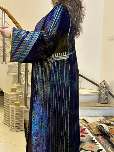 جلابيه من المخمل الفرنسي المشجر #231